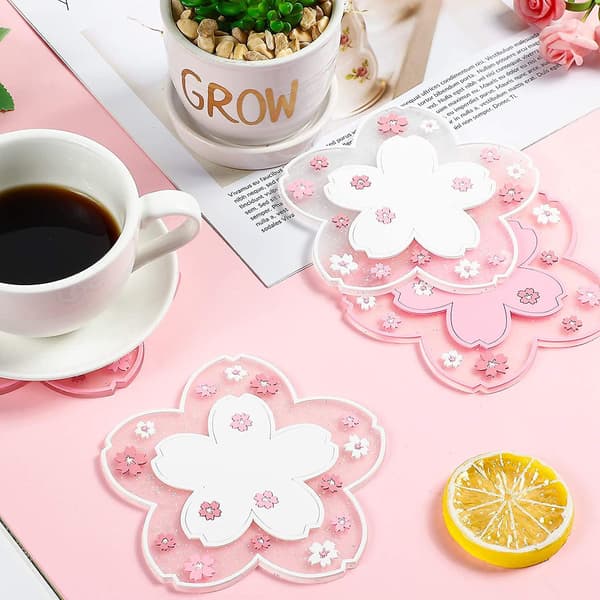 PVC-underlägg Sakura-underlägg halkfria isolerade underlägg 4 stycken