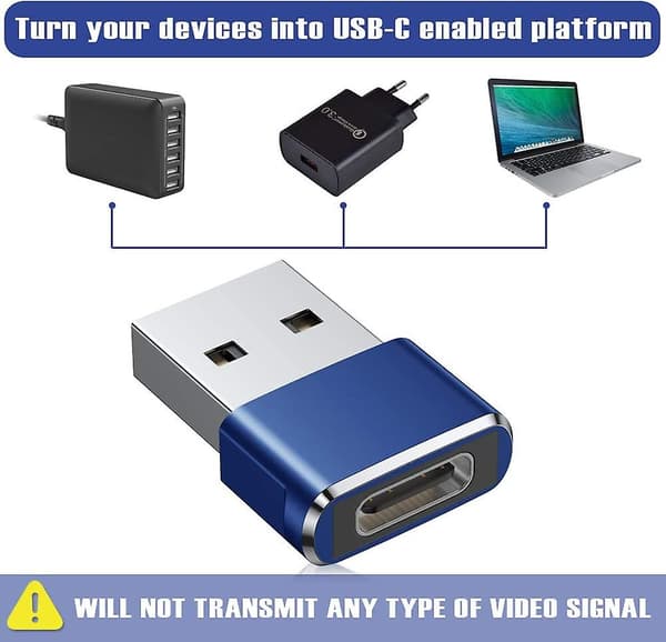 USB-C Hun til USB Han Adapter (3-pak), Type-C til USB-A Opladerkabeladapter til iPhone 11 12 Mini Pro Max, AirPods iPad, Samsung Galaxy Note 10 20 S
