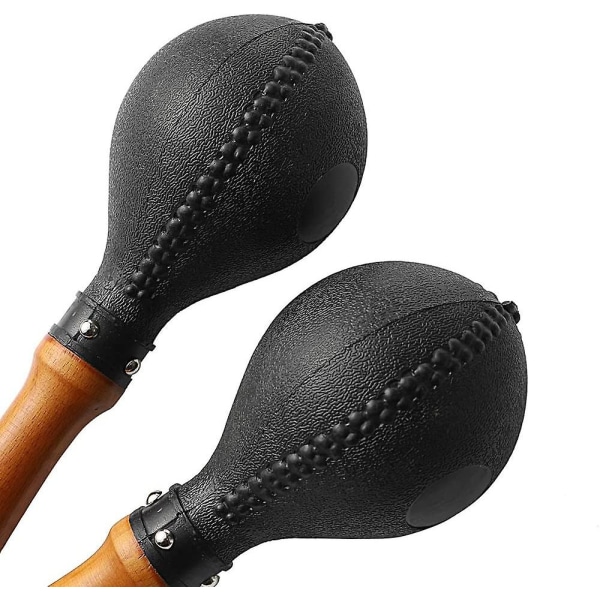 Slagverkssandhammare Ett par skallermaracas med ABS-plasthölje och trähandtag