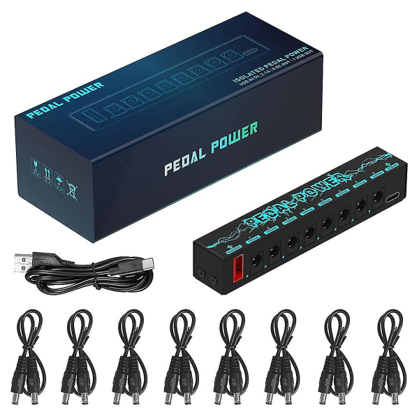 Pedal Power Gitarr Pedal Power Effektförsörjning 8 Isolerade Dc Utmatning Gitarr Effekt Pedal Gitarr Tillbehör