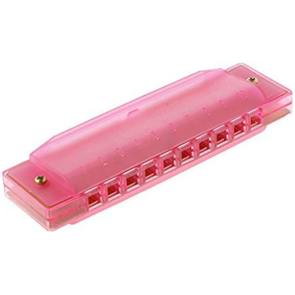 Harmonica Lätt Plast Harmonica Rosa Barn Musikinstrument 10 Håls Harmonica