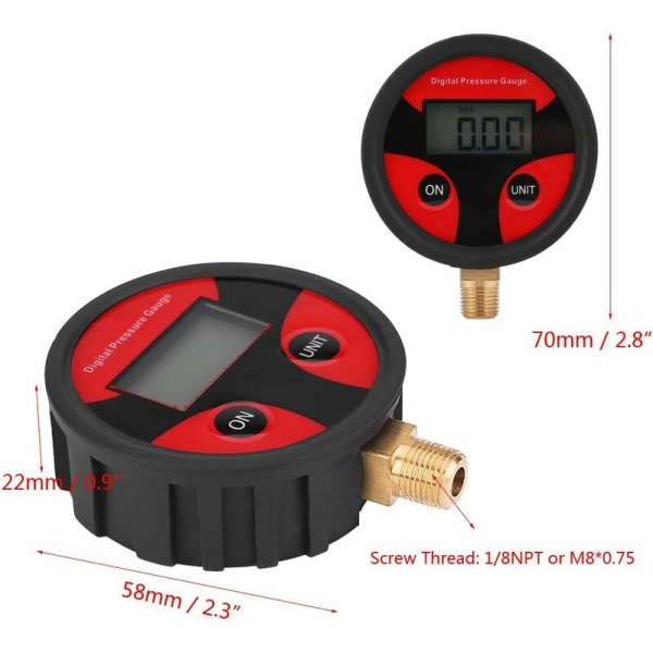 Digitalt däcktrycksmätare, Triumph Digital LCD däcktrycksmätare Digital LCD däcktrycksmätare för bil lastbil motorcykel 0-200PSI