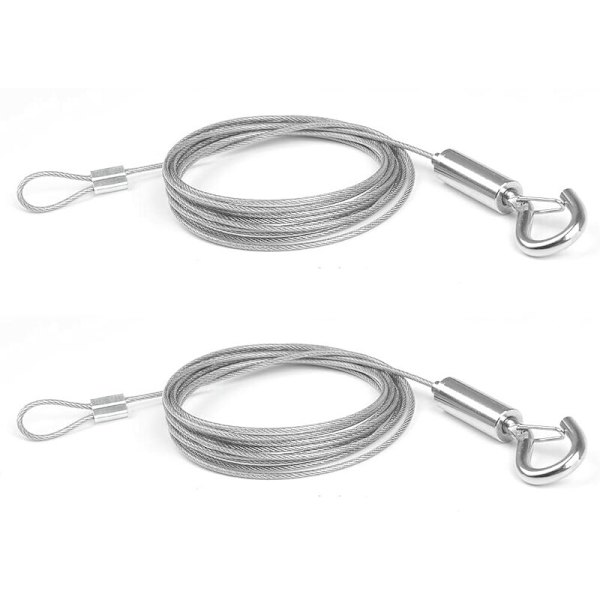 2 st x 2 m rostfritt stål kabel sats krok rep för kläder/lampor/foton max stativ 30 kg