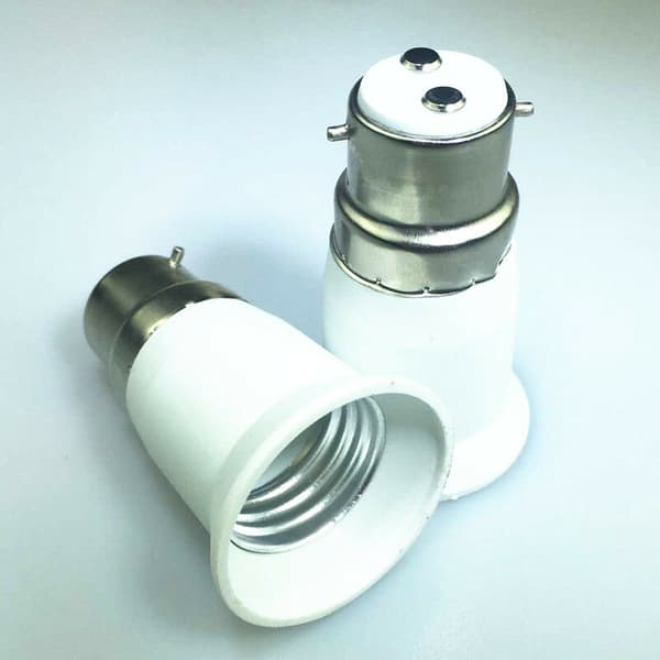 4x fatningsadapter - B22 til E27 fatningskonverter - Bajonetfatning lampeholderadapter til halogen LED pære