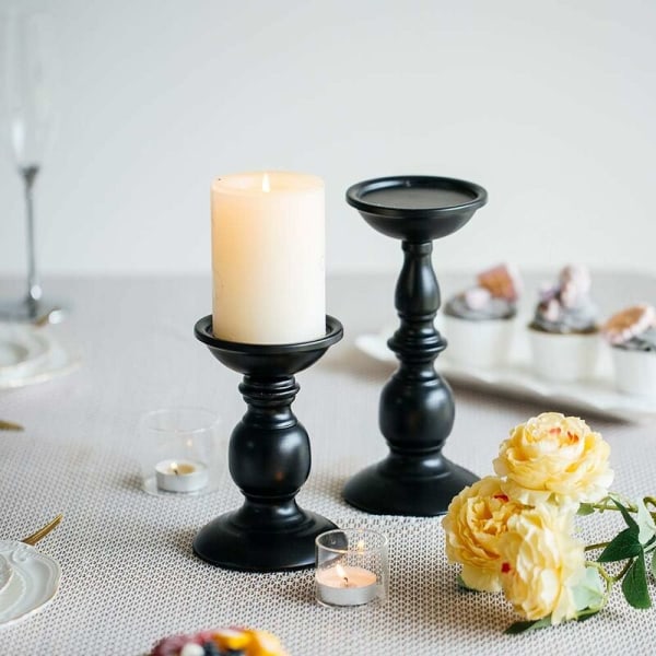 Retro jern lysestage bryllup, fest og fødselsdag bord lysestage hjemmepynt, lille+stor