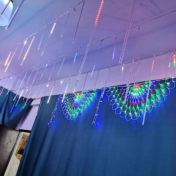 Led Light String Peacock Net Light Fisknät Light 3mx0.6m