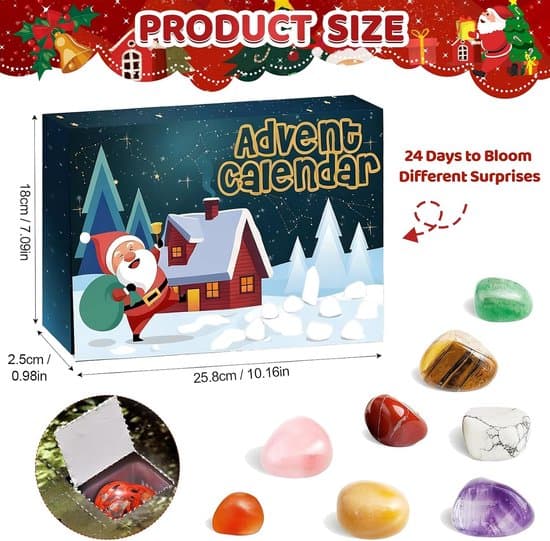 Krystall-adventskalender for barn - En gaveeske for nedtelling til jul hvit XXS