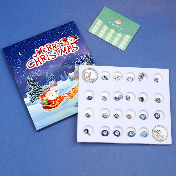 Julekalender med Smykker 2024 Piger Smykke Charm Lille Gave DIY Reklame