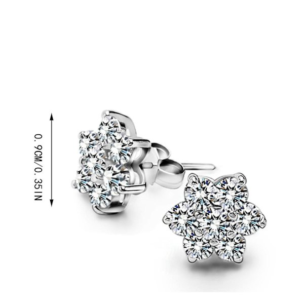 Damernas Snöflinga-formade Studörhängen, Mode Studörhängen Set med Snöflinga Diamant Studörhängen