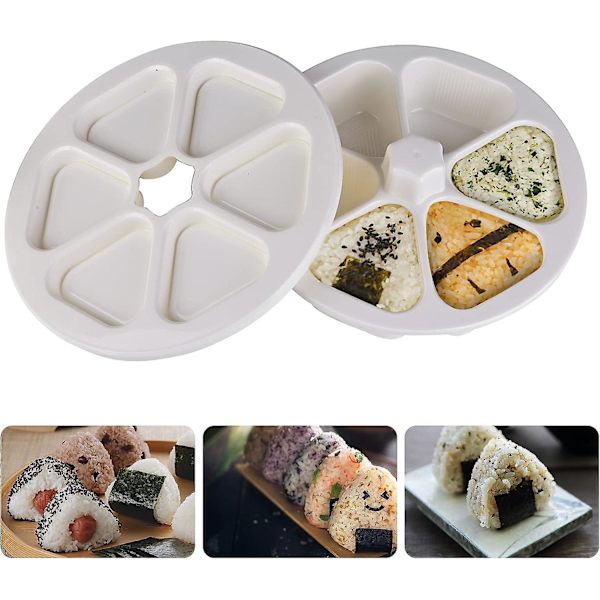 Sushi risbollform Bentoform Sushi risbollform Lämplig för restauranger, hem, kontor, camping (vit)