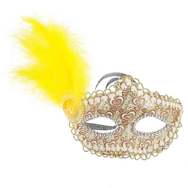 Venetiansk Mask Fjäder Ögonmask Kvinnor Damer Maskerad Mask Mardi Gras Kostym Rekvisita