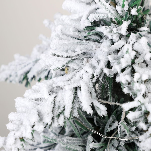 44 cm mini julgran Snö flockad Prelit bordsskiva julgransprydnad, bästa gör-det-själv-juldekorationer
