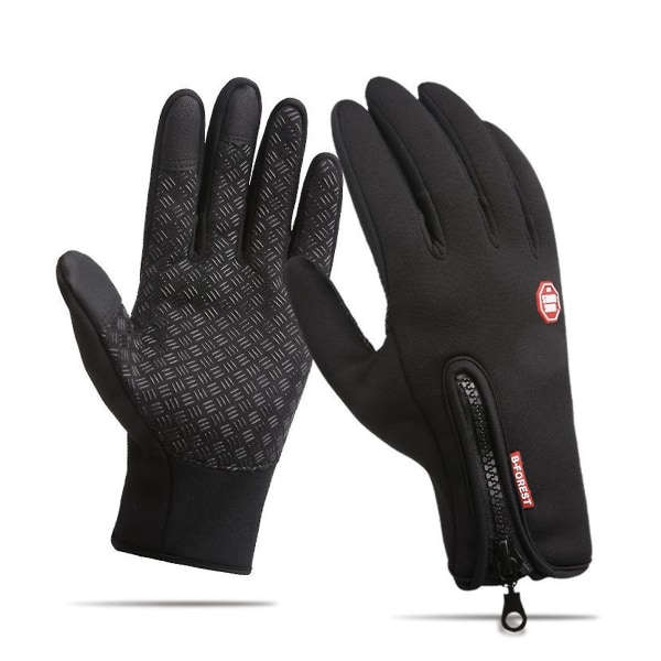 Outdoor Split-finger Tunna Handskar Andningsbara Vattentäta Handskar För Kallt Väder Utomhus Skidåkning Och Cykling-9（XL，Svart）