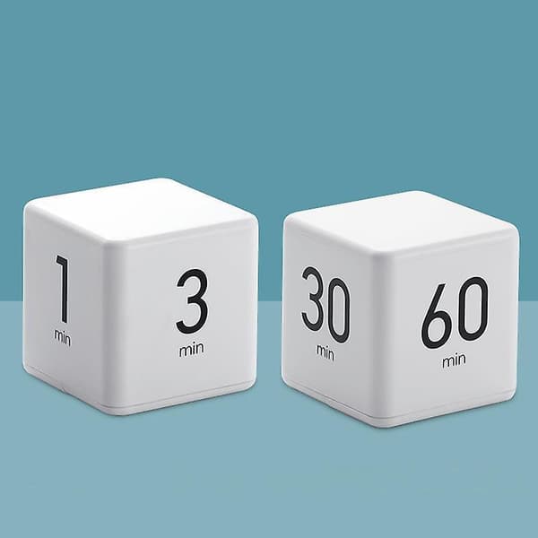 Barn Timer, Träningstimer, Gravitations Sensor, Timer För Tidsstyrning Och Nedräkningsinställningar (15-20-30-60 Minuter, Vit)