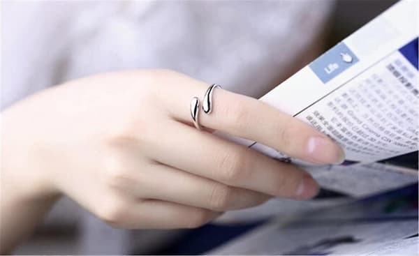 Enkel justerbar ring i sterlingsilver för kvinnor