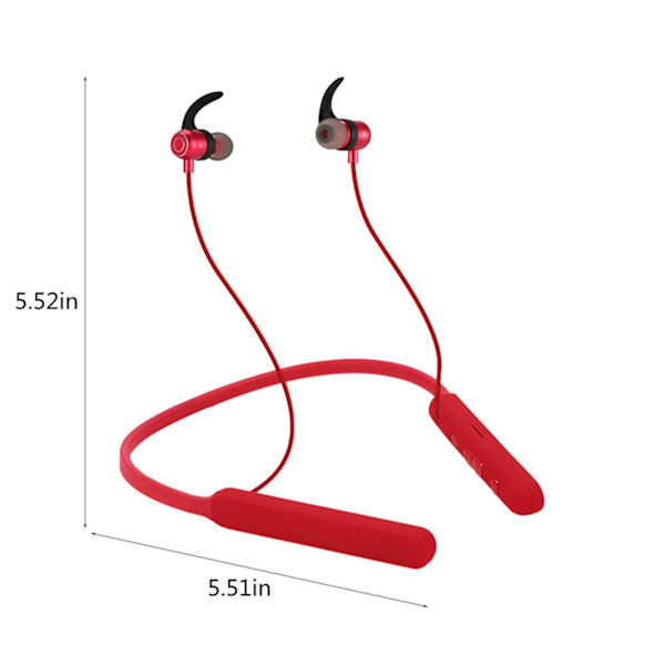 Bluetooth hörlurar Sporthängande hals Tung bas Superlång StandbyRöd
