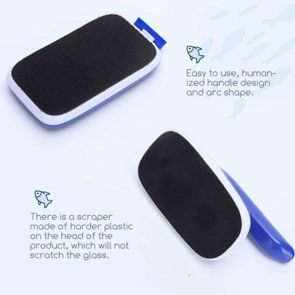 Akvaarion lasinpuhdistin, magneettinen levänpoistaja lasiharja akvaarioon (L10W4.2H7.5cm)