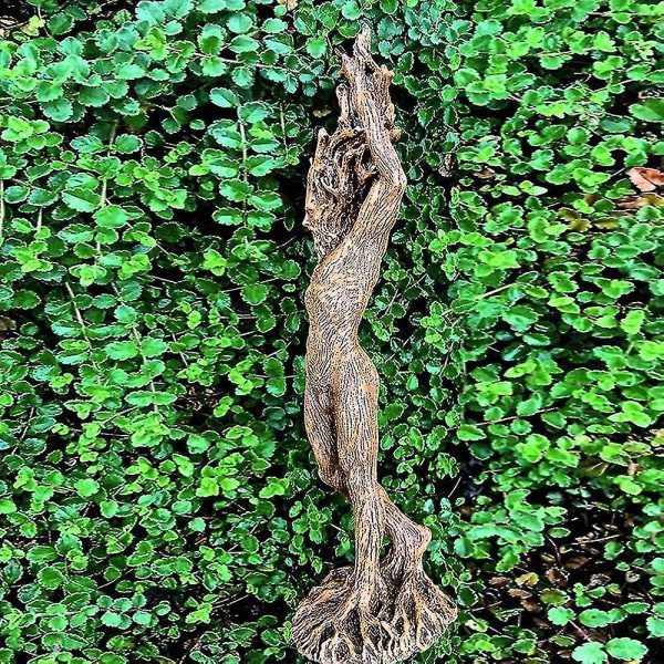Torrprydnad Grön man Resin Staty Figuriner Trädgårdshantverk Dekorationer Hem-4（Kvinnor）