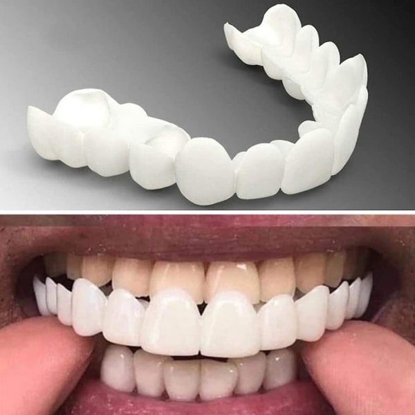 Smile Teeth Faner Konstgjorda kosmetiska tandfasader Snabbprotesskydd Cover för män och kvinnor Verktyg