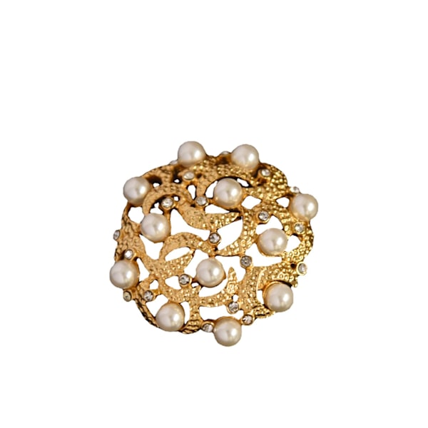 Broscher För Kvinnor Bröllop Smycken Kristallsimulerad Pearl Brudblad Brosch Pin Blank