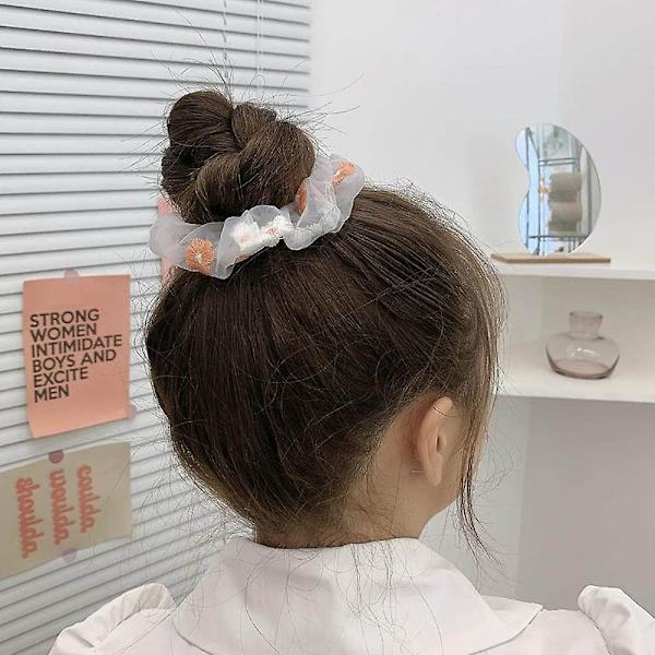 10 st Sakura scrunchie blomma elastiskt pannband scrunchie hästsvans hårtillbehör