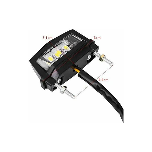 12V Universal Nummerplåtsbelysning Motorcykel LED Nummerplåtsbelysning Bakre Nummerplåtsbelysning Vit (2st)