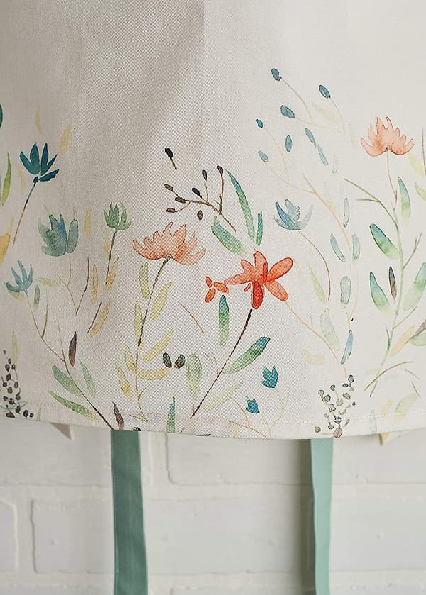 Blommigt fläckbeständigt förkläde Justerbart nackförkläde för kök 27,50\"x31,50\"