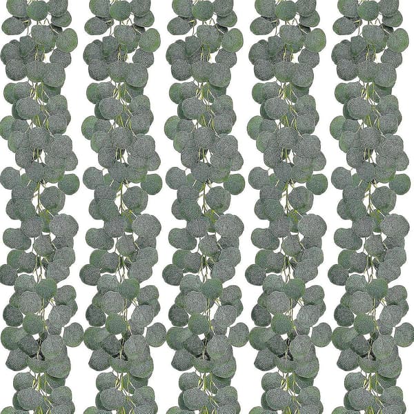 5-pack Artificiell Eucalyptus Garland Greenery Eucalyptus Vines Faux Silver Dolla