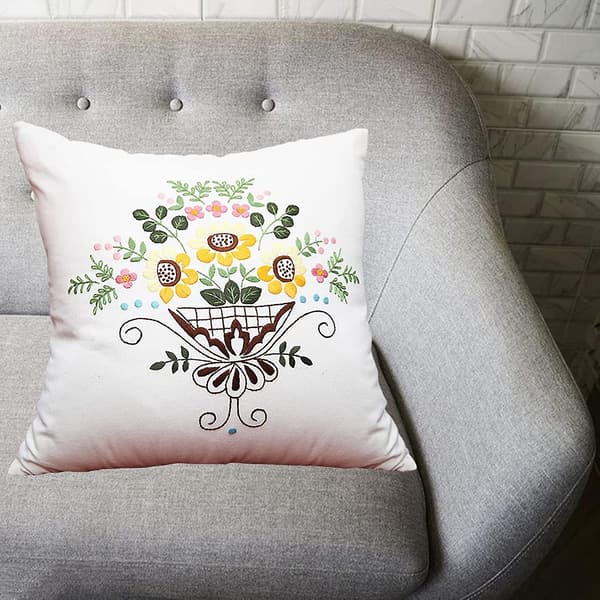 Nybörjare Broderi Örngott Kudde Örngott Korsstygn Kit (Ljusblå)