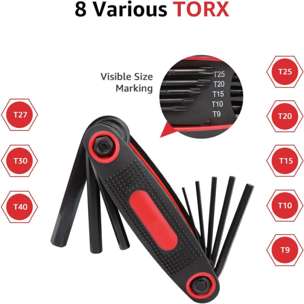 3 kpl Allen-avaimenpidikkeitä, metriset/SAE/TORX-mitat