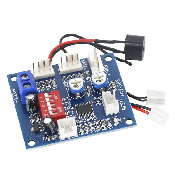 DC 12V Temperaturkontroll CPU Hastighetsfläktkontroll Högtemperaturlarm PWM PC Ny
