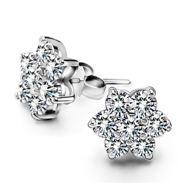 Damernas Snöflinga-formade Studörhängen, Mode Studörhängen Set med Snöflinga Diamant Studörhängen