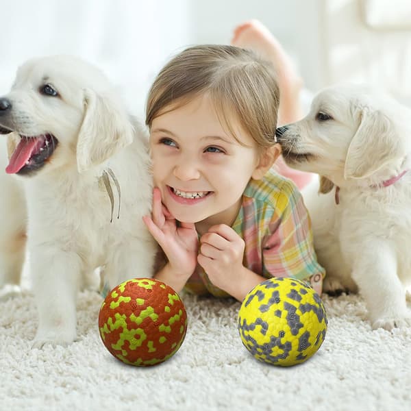 Flydende hundeboldlegetøj, Anti-Bite Etpu Pet Legetøj til rensning af tænder, meget elastisk, 2,5"/3"