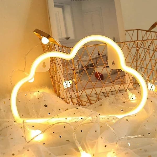 Skyformet LED Neonlys - Veggdekorasjon til jul, bursdagsfest, barnerom, stue