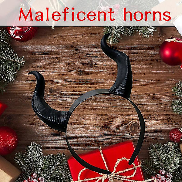 Halloween Ny Stil Mistress Of Evil Huvudbonad Mask Rekvvisita-1（1 st，Kalv Horn）