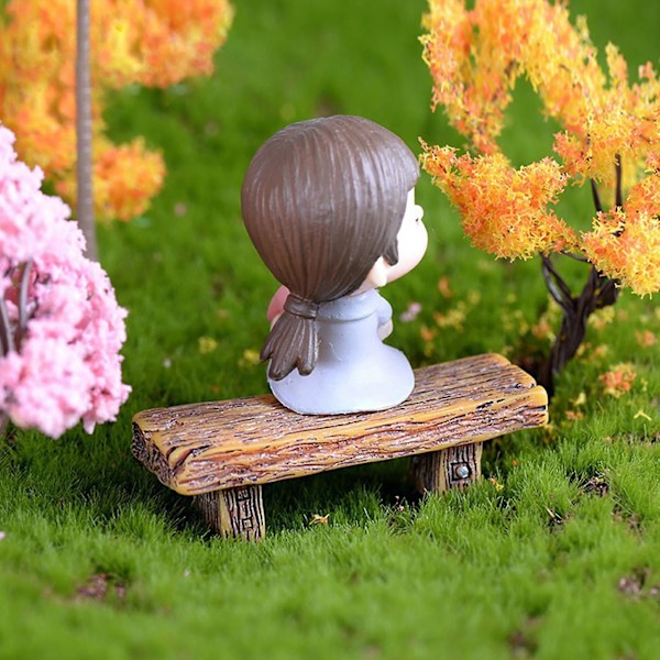 3 st Retro Bänkar Miniatyr Fe Trädgård Bonsai Prydnader Dockhus Dekoration