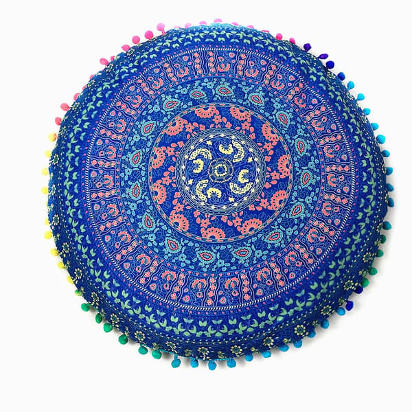 Rund Bohemisk Meditationsputeöverdrag Ottoman Kudde Kuddfodral Soffa Kudde