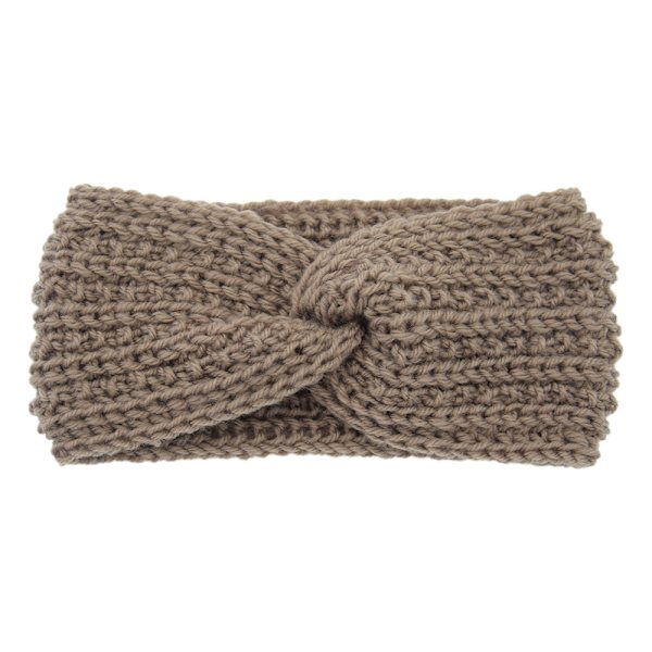 2 st varma fluffiga stretch stickade korsade pannband Khaki khaki