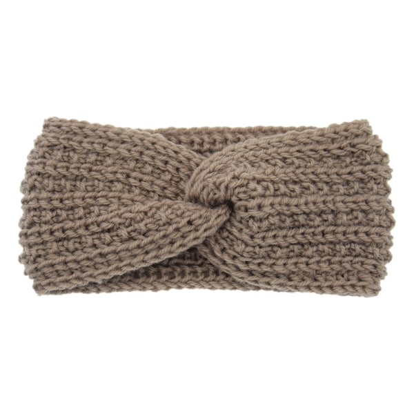 2st Warm Fluffy Stretch Knit Crossover Pannband Khaki khaki