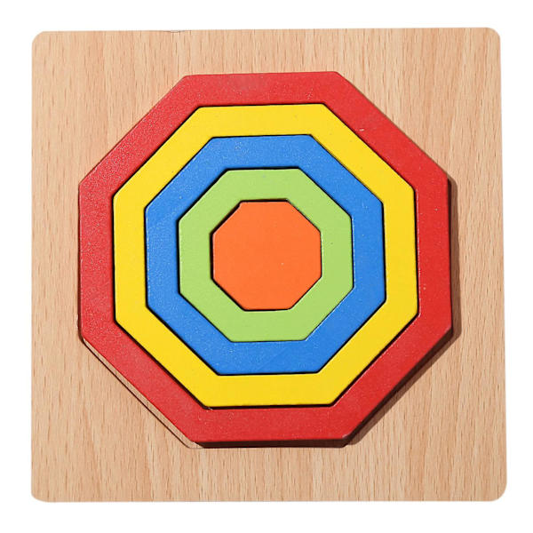 Geometriska former Kognitiva leksaker, Tidig utbildning Undervisningshjälpmedel Träpussel Baby Pedagogiska byggklossar HEXAGON