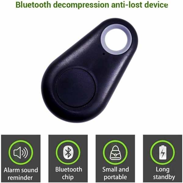 Bluetooth Smart Tracker GPS Locator Alarm Anti Lost Tracer Tracking Auto Motorcykel Pet Keys til barn, 2 stk.