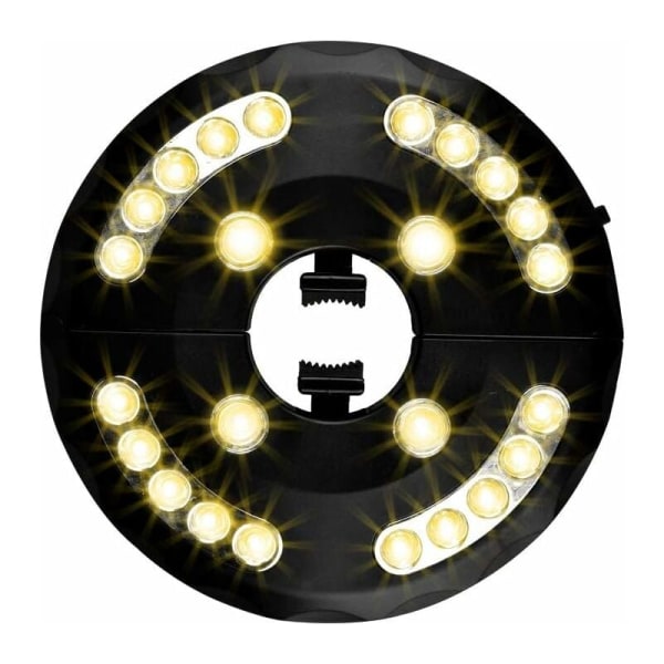 Trädgårdsparasolllampa, parasolllampa, 24 LED, 3 belysningsmodeller, parasolllampa, trädgård, stort parasoll (varmt ljus)