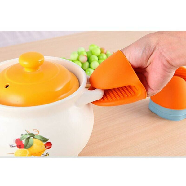Silikon grytlappar, Mini köksgrytlappar, värmebeständig lösning, 1 par (orange)