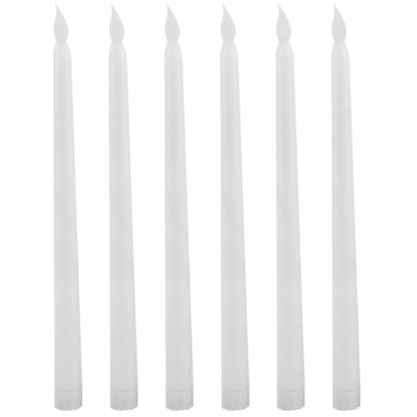 6 st LED-ljus för middag, flimrande flamlösa avsmalnande batteridrivna bordsinställningar Wedd