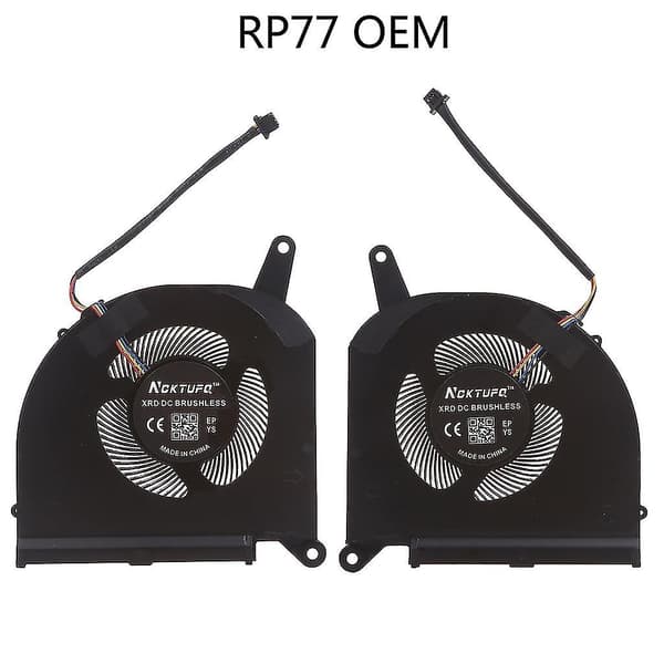 Dc-12v borstlös fläkt CPU-kylare för Aero 15 Oled 17 Rx7g Rp77 Rp75w 1/2st（CPU GPU）