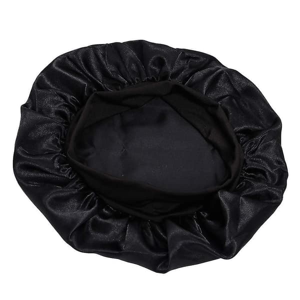 Satin Bonnet för Sovning (One Size) Svart-1