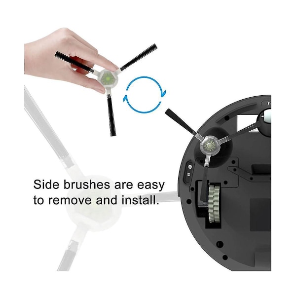 4 sidebørster + 4 HEPA-filtre til robotstøvsuger M210 Pro M1 M201/m501a/m571/t700 tilbehør