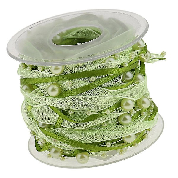 11 meter pärlkedja band imiterad pärla pärlad chiffong satin 3 trådar Stylegreen