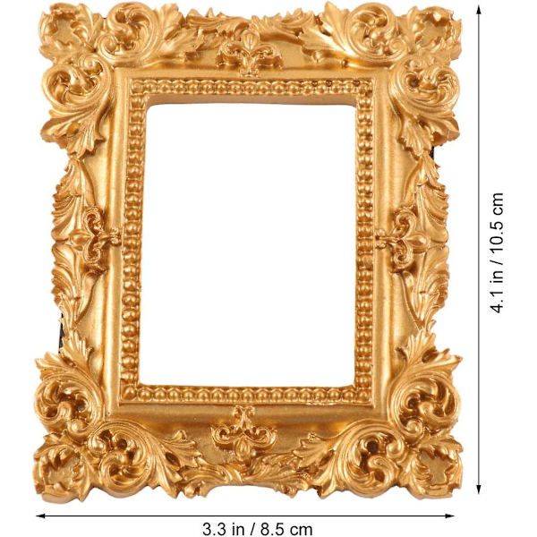Retro Resin Guld Vacker Textur Rektangulär Skrivbordsfotoram Stativ Heminredning
