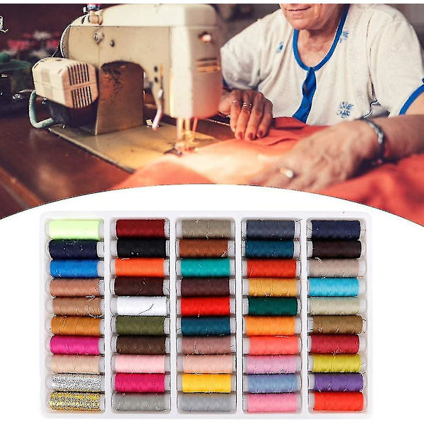 Sytråd, 50 st olika färger sytråd set polyester tråd kit-1